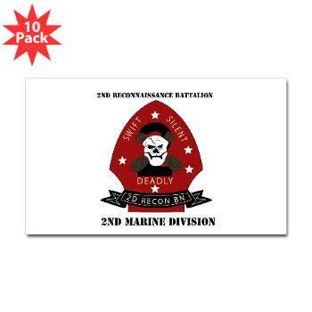 2RB - M01 - 01 - 2nd Reconnaissance Bn with Text Sticker (Rectangle 10 pk) - Click Image to Close