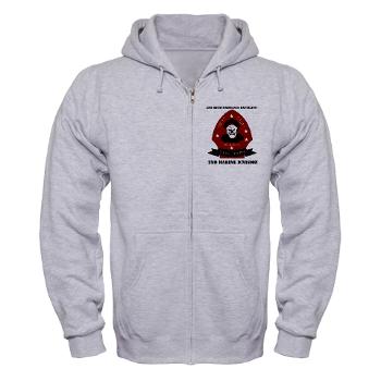 2RB - A01 - 03 - 2nd Reconnaissance Bn with Text Zip Hoodie - Click Image to Close