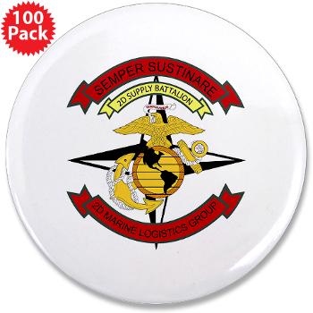 2SB - M01 - 01 - 2nd Supply Battalion - 3.5" Button (100 pack) - Click Image to Close