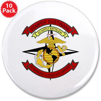 2SB - M01 - 01 - 2nd Supply Battalion - 3.5" Button (10 pack) - Click Image to Close