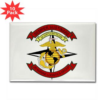 2SB - M01 - 01 - 2nd Supply Battalion - Rectangle Magnet (10 pack) - Click Image to Close