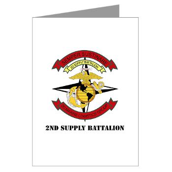 2SB - M01 - 02 - 2nd Supply Battalion with Text - Greeting Cards (Pk of 10)
