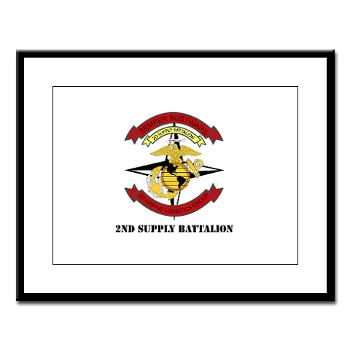 2SB - M01 - 02 - 2nd Supply Battalion with Text - Large Framed Print
