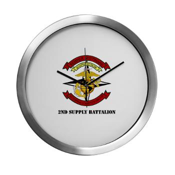 2SB - M01 - 03 - 2nd Supply Battalion with Text - Modern Wall Clock