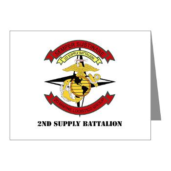 2SB - M01 - 02 - 2nd Supply Battalion with Text - Note Cards (Pk of 20)