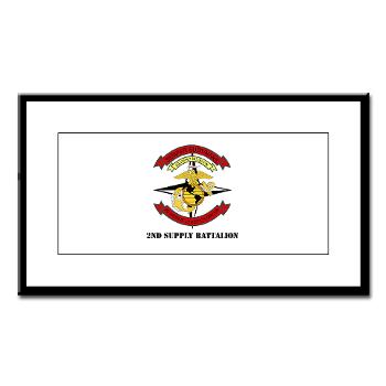 2SB - M01 - 02 - 2nd Supply Battalion with Text - Small Framed Print