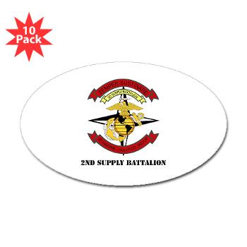 2SB - M01 - 01 - 2nd Supply Battalion with Text - Sticker (Oval 10 pk) - Click Image to Close