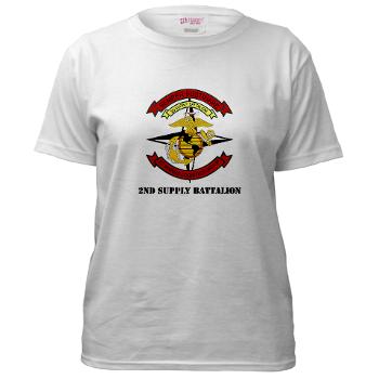 2SB - A01 - 04 - 2nd Supply Battalion with Text - Women's T-Shirt - Click Image to Close