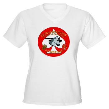 2TB - A01 - 04 - 2nd Tank Battalion - Women's V-Neck T-Shirt