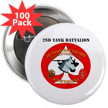 2TB - M01 - 01 - 2nd Tank Battalion with Text - 2.25" Button (100 pack) - Click Image to Close