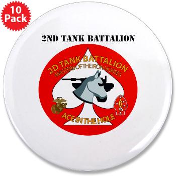 2TB - M01 - 01 - 2nd Tank Battalion with Text - 3.5" Button (10 pack) - Click Image to Close