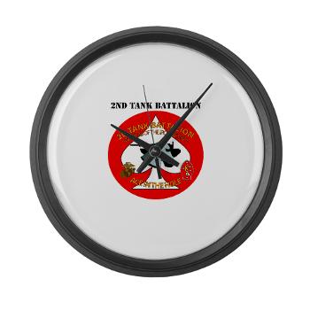 2TB - M01 - 03 - 2nd Tank Battalion with Text - Large Wall Clock