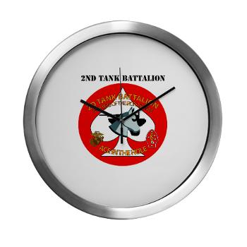 2TB - M01 - 03 - 2nd Tank Battalion with Text - Modern Wall Clock