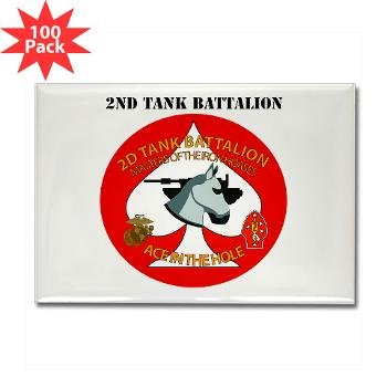 2TB - M01 - 01 - 2nd Tank Battalion with Text - Rectangle Magnet (100 pack)