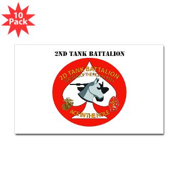 2TB - M01 - 01 - 2nd Tank Battalion with Text - Sticker (Rectangle 10 pk) - Click Image to Close