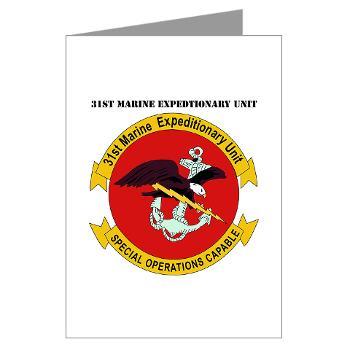 31MEU - M01 - 02 - 31st Marine Expeditionary Unit with text Greeting Cards (Pk of 20)