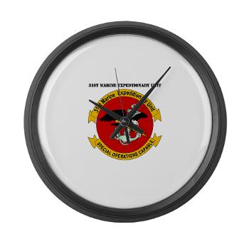 31MEU - M01 - 03 - 31st Marine Expeditionary Unit with text Large Wall Clock - Click Image to Close
