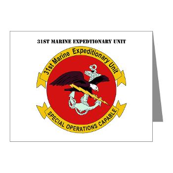 31MEU - M01 - 02 - 31st Marine Expeditionary Unit with text Note Cards (Pk of 20)