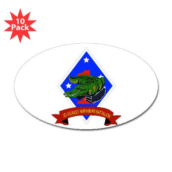 3AAB - M01 - 01 - 3rd Assault Amphibian Battalion - Sticker (Oval 10 pk) - Click Image to Close