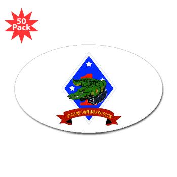 3AAB - M01 - 01 - 3rd Assault Amphibian Battalion - Sticker (Oval 50 pk)
