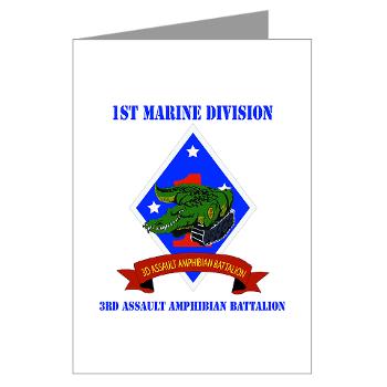 3AAB - M01 - 02 - 3rd Assault Amphibian Battalion with text - Greeting Cards (Pk of 20)