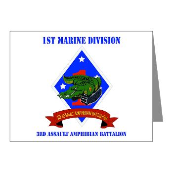 3AAB - M01 - 02 - 3rd Assault Amphibian Battalion with text - Note Cards (Pk of 20) - Click Image to Close