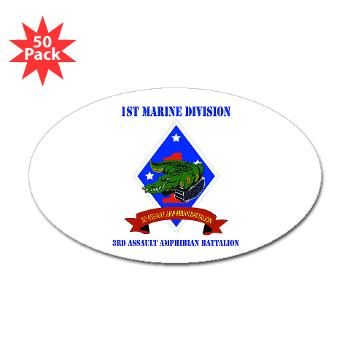 3AAB - M01 - 01 - 3rd Assault Amphibian Battalion with text - Sticker (Oval 50 pk)