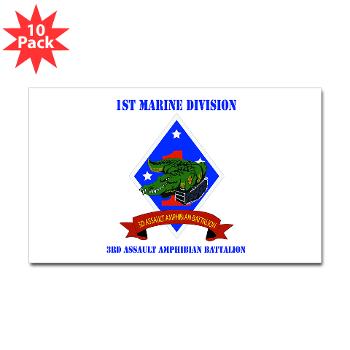 3AAB - M01 - 01 - 3rd Assault Amphibian Battalion with text - Sticker (Rectangle 10 pk)