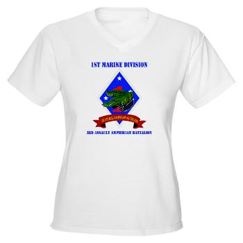 3AAB - A01 - 04 - 3rd Assault Amphibian Battalion with text - Women's V-Neck T-Shirt - Click Image to Close