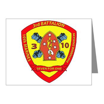 3B10M - A01 - 01 - USMC - 3rd Battalion 10th Marines - Note Cards (Pk of 20) - Click Image to Close