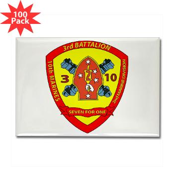 3B10M - A01 - 01 - USMC - 3rd Battalion 10th Marines - Rectangle Magnet (100 pack) - Click Image to Close