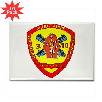 3B10M - A01 - 01 - USMC - 3rd Battalion 10th Marines - Rectangle Magnet (10 pack) - Click Image to Close