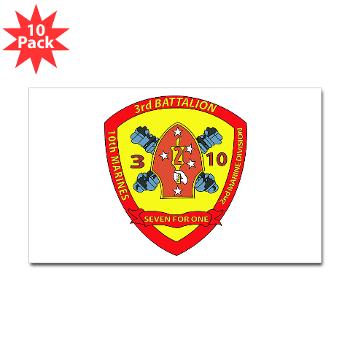 3B10M - A01 - 01 - USMC - 3rd Battalion 10th Marines - Sticker (Rectangle 10 pk)
