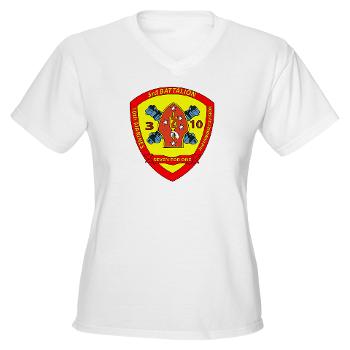 3B10M - A01 - 01 - USMC - 3rd Battalion 10th Marines - Women's V-Neck T-Shirt