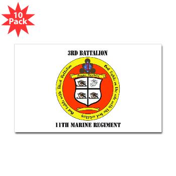 3B11M - M01 - 01 - 3rd Battalion 11th Marines with Text Sticker (Rectangle 10 pk) - Click Image to Close