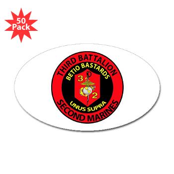 3B2M - M01 - 01 - 3rd Battalion - 2nd Marines - Sticker (Oval 50 pk)