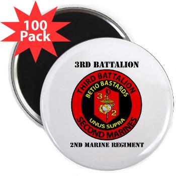 3B2M - M01 - 01 - 3rd Battalion - 2nd Marines with Text - 2.25" Magnet (100 pack)