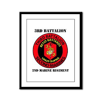 3B2M - M01 - 02 - 3rd Battalion - 2nd Marines with Text - Framed Panel Print - Click Image to Close