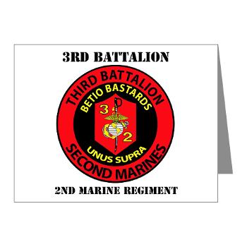 3B2M - M01 - 02 - 3rd Battalion - 2nd Marines with Text - Note Cards (Pk of 20) - Click Image to Close