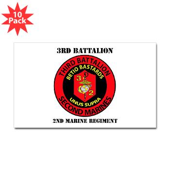 3B2M - M01 - 01 - 3rd Battalion - 2nd Marines with Text - Sticker (Rectangle 10 pk)