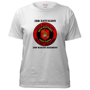 3B2M - A01 - 04 - 3rd Battalion - 2nd Marines with Text - Women's T-Shirt