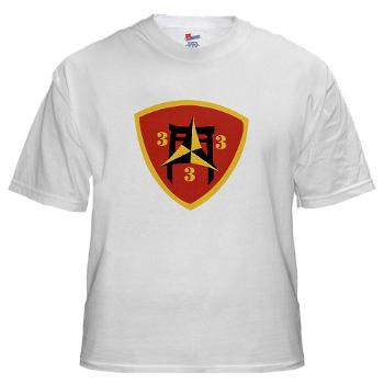 3B3M - A01 - 04 - 3rd Battalion 3rd Marines White T-Shirt - Click Image to Close