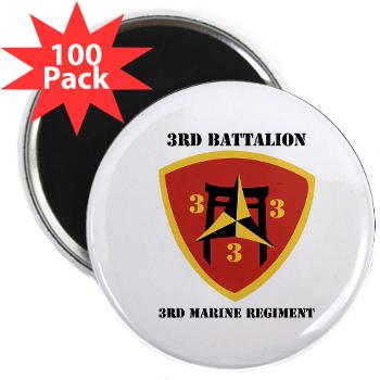 3B3M - M01 - 01 - 3rd Battalion 3rd Marines with Text 2.25" Magnet (100 pack)