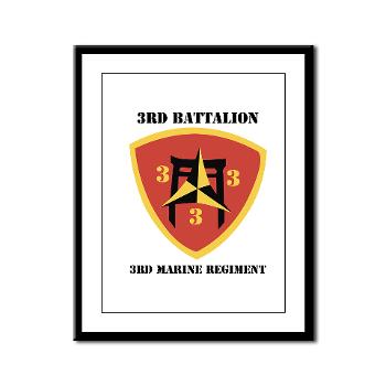 3B3M - M01 - 02 - 3rd Battalion 3rd Marines with Text Framed Panel Print
