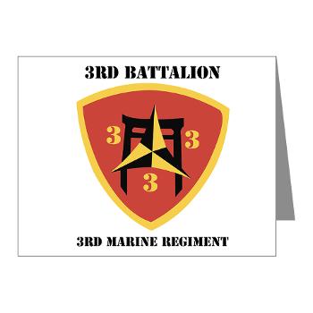 3B3M - M01 - 02 - 3rd Battalion 3rd Marines with Text Note Cards (Pk of 20)