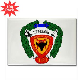 3B4M - M01 - 01 - 3rd Battalion 4th Marines Rectangle Magnet (100 pack)