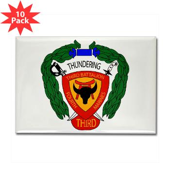 3B4M - M01 - 01 - 3rd Battalion 4th Marines Rectangle Magnet (10 pack) - Click Image to Close