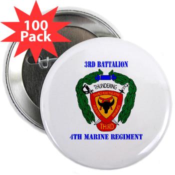 3B4M - M01 - 01 - 3rd Battalion 4th Marines with Text 2.25" Button (100 pack)
