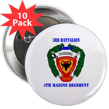 3B4M - M01 - 01 - 3rd Battalion 4th Marines with Text 2.25" Button (10 pack)