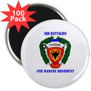 3B4M - M01 - 01 - 3rd Battalion 4th Marines with Text 2.25" Magnet (100 pack)